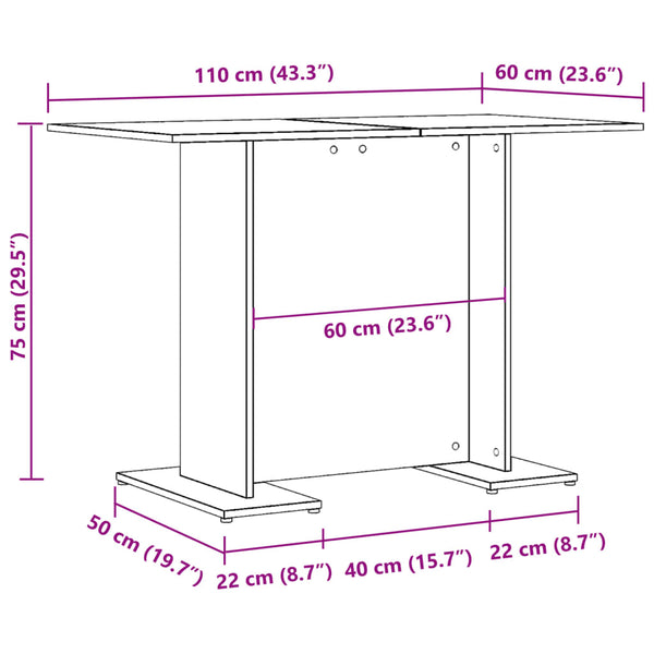 Esstisch Altholz-Optik 110x60 cm