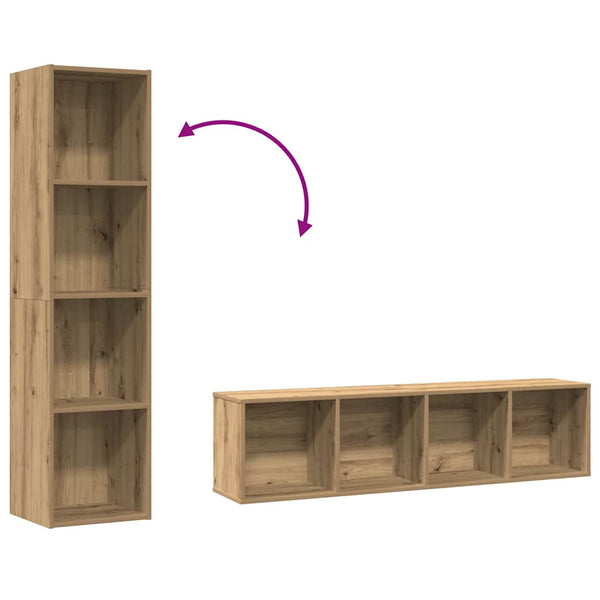 Bücherregal TV-Schrank Altholz-Optik 36x30x143 cm