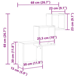 Würfelregal Altholz-Optik 68x68 cm