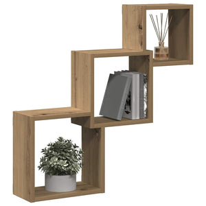 Wandregal Artisan-Eiche 68x15x68 cm