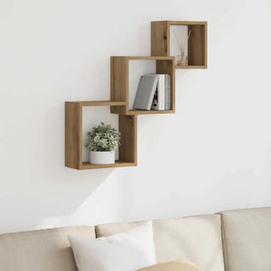 Wandregal Artisan-Eiche 68x15x68 cm