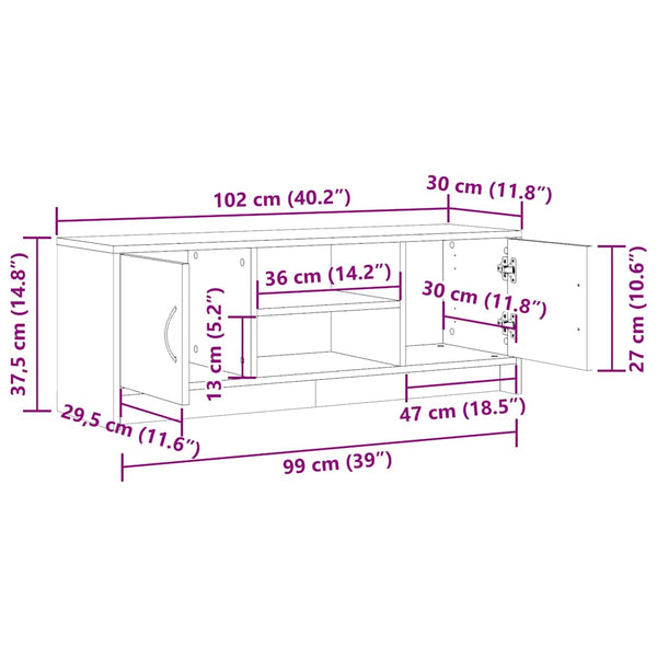 TV-Schrank Altholz-Optik 102 cm