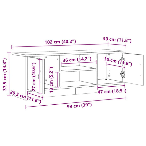 TV-Schrank Artisan Eiche 102 cm