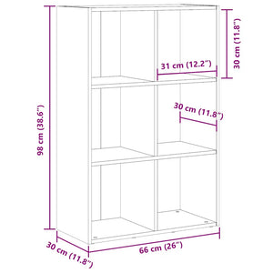 Bücherregal Sideboard Altholz-Optik 66x98 cm