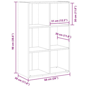 Bücherregal Artisan Eiche 66x30x98 cm