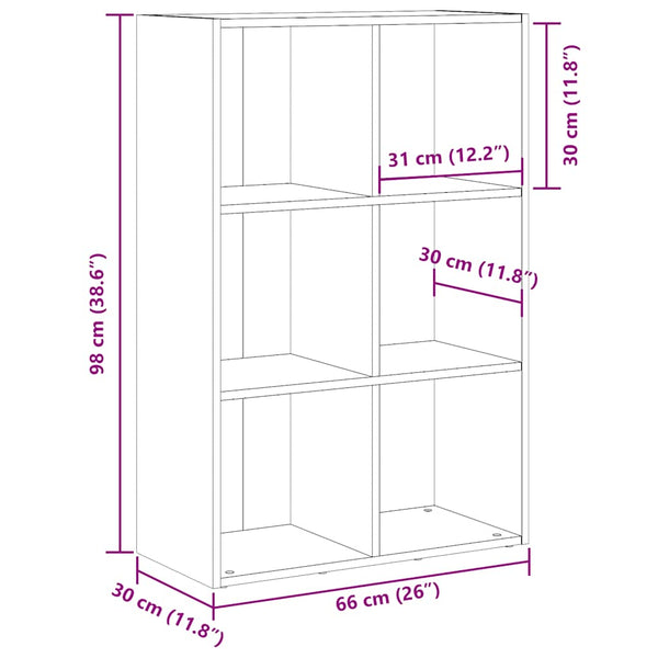 Bücherregal Artisan Eiche 66x30x98 cm
