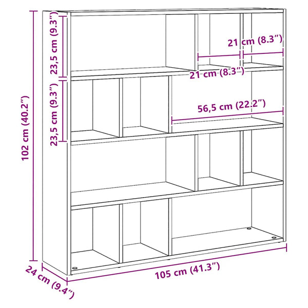 Bücherregal Raumteiler Artisan Eiche 105x102 cm