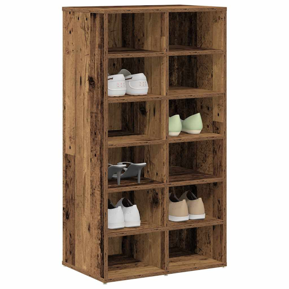 vidaXL Meuble à chaussures aspect bois de récupération 54x34x100,5 cm bois d'ingénierie
