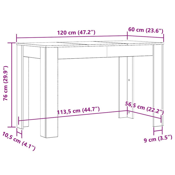 Esstisch Altholz-Optik 120x60 cm