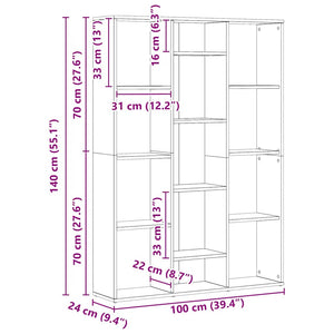 Raumteiler Bücherregal Artisan Eiche 100x140 cm