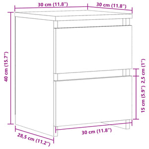 Nachttisch Altholz-Optik 30x30x40 cm