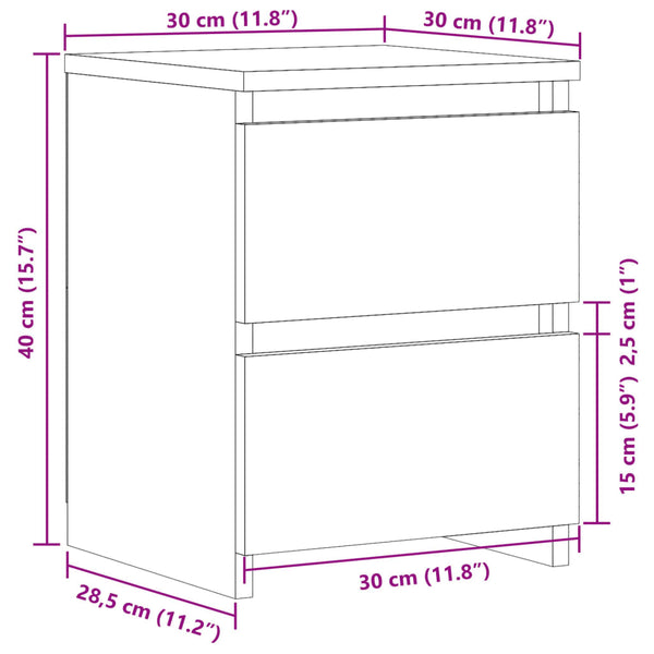 Nachttisch Altholz-Optik 30x30x40 cm