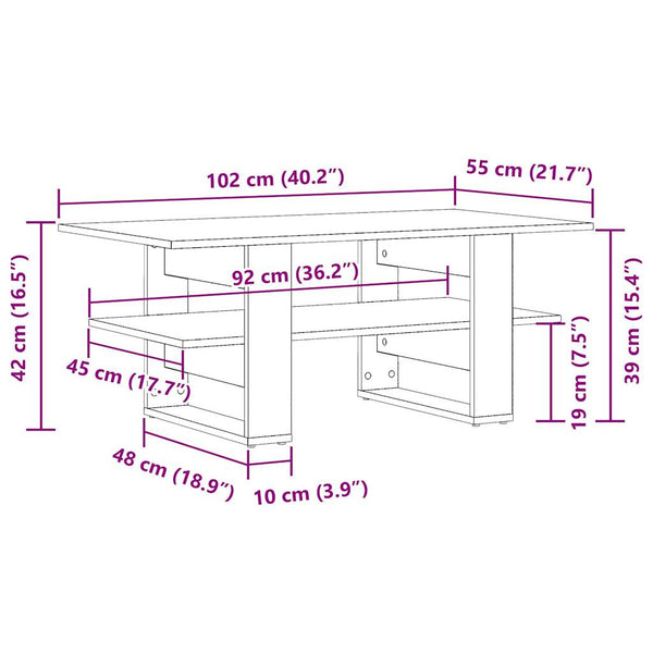 Artisan Eiche Couchtisch, 102 cm