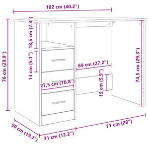 Schreibtisch Artisan Eiche 102x50 cm