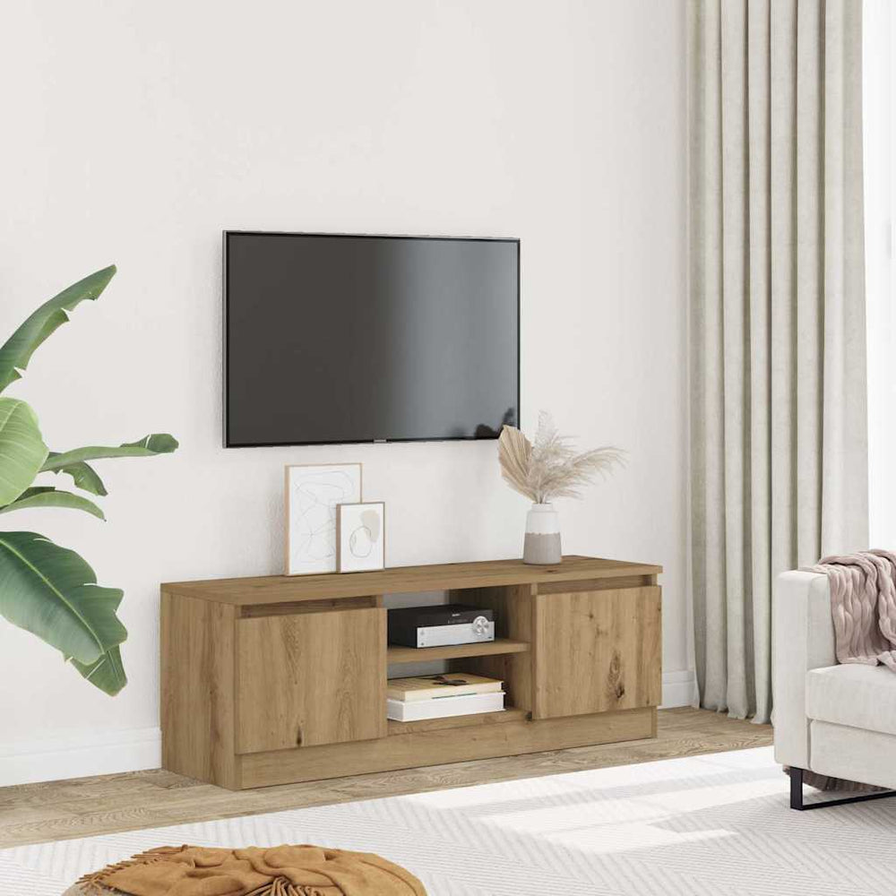 vidaXL Meuble TV chêne artisan 102x30x36 cm Bois d'ingénierie