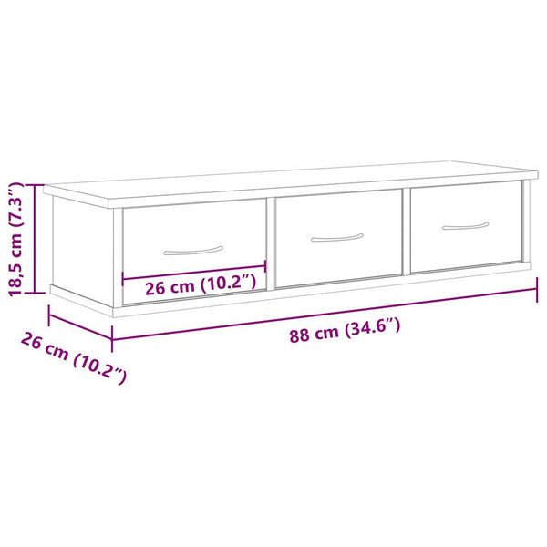 Wandschrank Altholz-Optik 88 cm