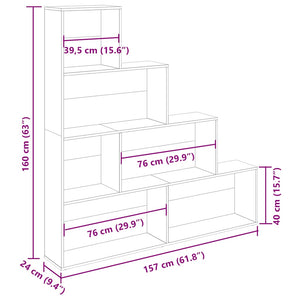 Bücherregal Altholz-Optik, 157 cm