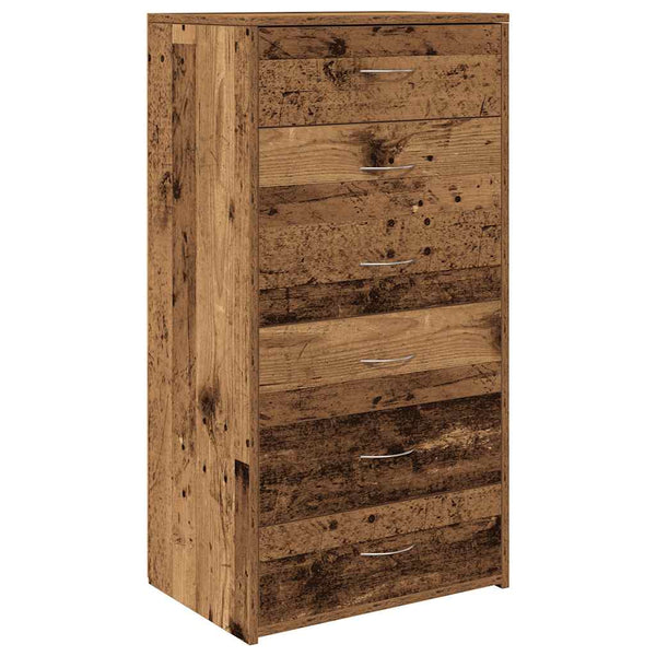 Sideboard Altholz-Optik mit 6 Schubladen