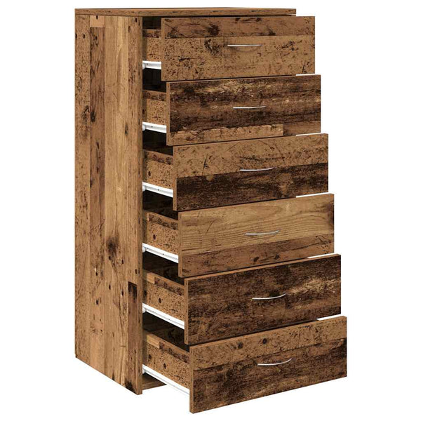 Sideboard Altholz-Optik mit 6 Schubladen
