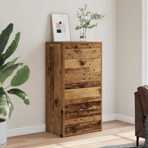 Sideboard Altholz-Optik mit 6 Schubladen