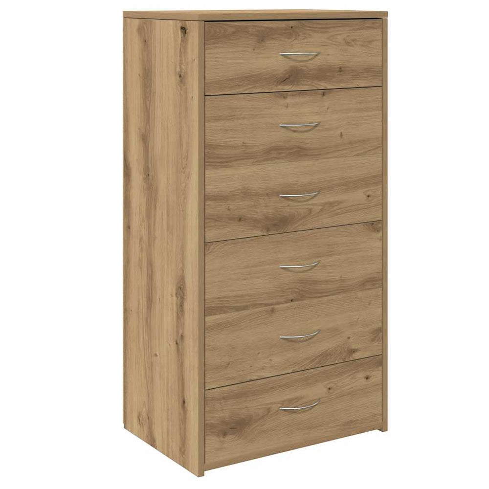 vidaXL Sideboard with 6 Drawers Artisan Oak 50x34x96 cm