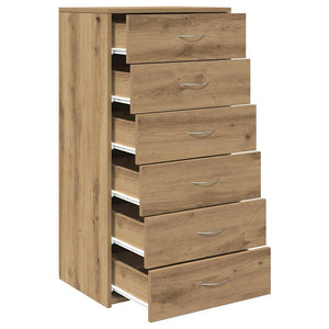 vidaXL Sideboard with 6 Drawers Artisan Oak 50x34x96 cm