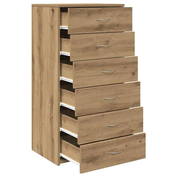 vidaXL Sideboard with 6 Drawers Artisan Oak 50x34x96 cm