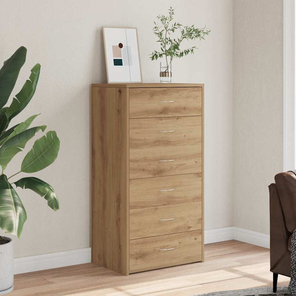 vidaXL Sideboard with 6 Drawers Artisan Oak 50x34x96 cm