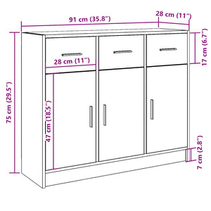 Sideboard Altholz-Optik 91 cm