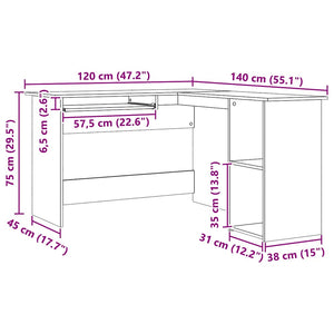 Eckschreibtisch Artisan Eiche 120x140 cm