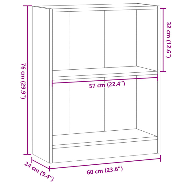 Bücherregal Altholz-Optik 60x76 cm