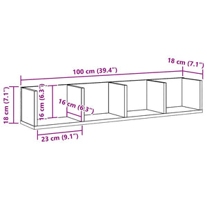 CD-Wandregal Artisan Eiche 100 cm