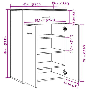 Schuhschrank Altholz-Optik, 60 cm