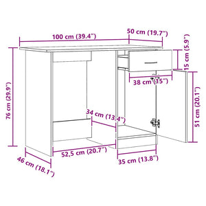 Schreibtisch Artisan Eiche 100x50 cm
