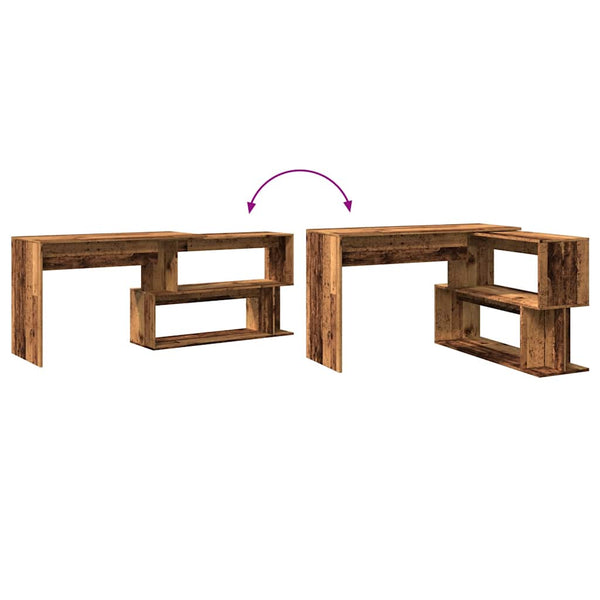 Eckschreibtisch Altholz-Optik, 200cm