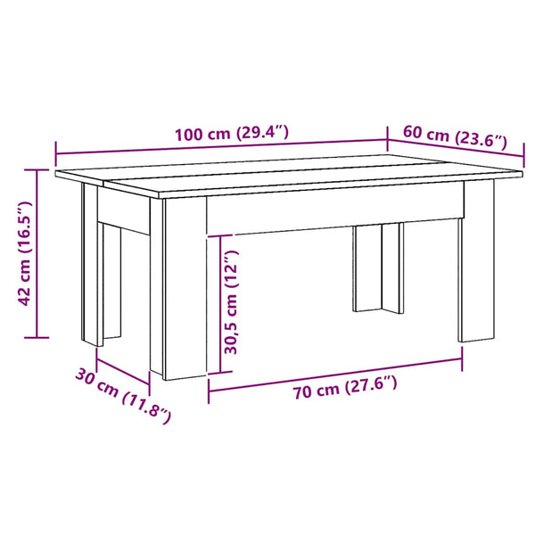 Couchtisch Artisan Eiche 100x60 cm