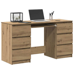 Schreibtisch Artisan Eiche 140 cm mit Schubladen