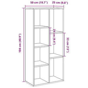 Bücherregal Altholz-Optik, 104 cm hoch