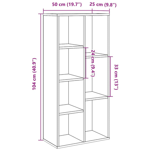 Bücherregal Artisan Eiche 50x25x104 cm