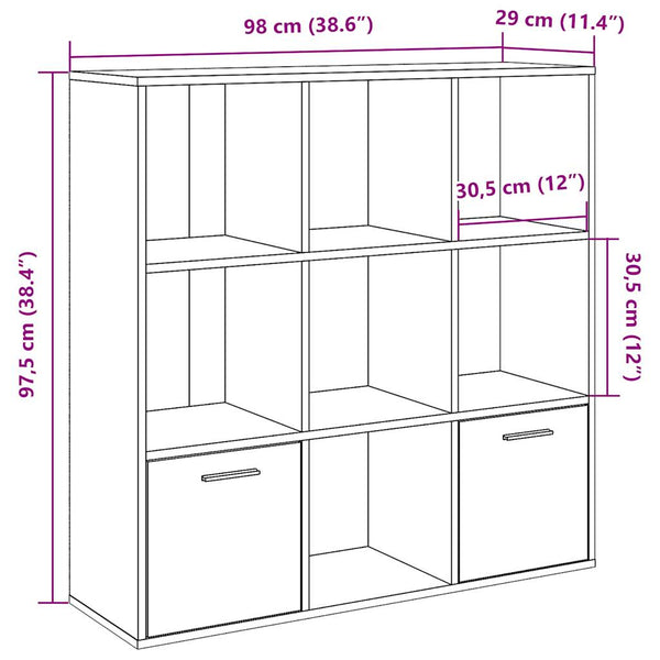 Bücherschrank Altholz-Optik, 98 cm