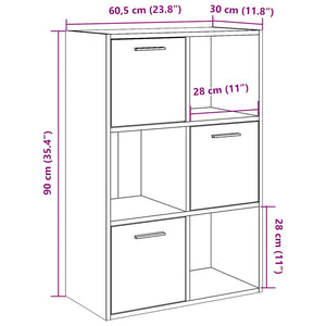 Bücherschrank Altholz-Optik 60,5x90 cm