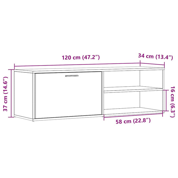 TV-Schrank Altholz-Optik, 120 cm