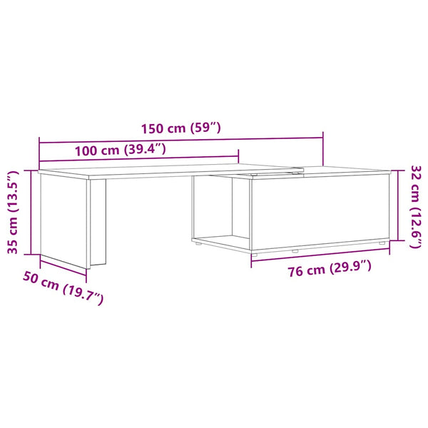 Couchtisch Altholz-Optik 150 cm