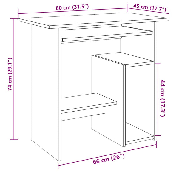 Schreibtisch Artisan Eiche 80x45 cm