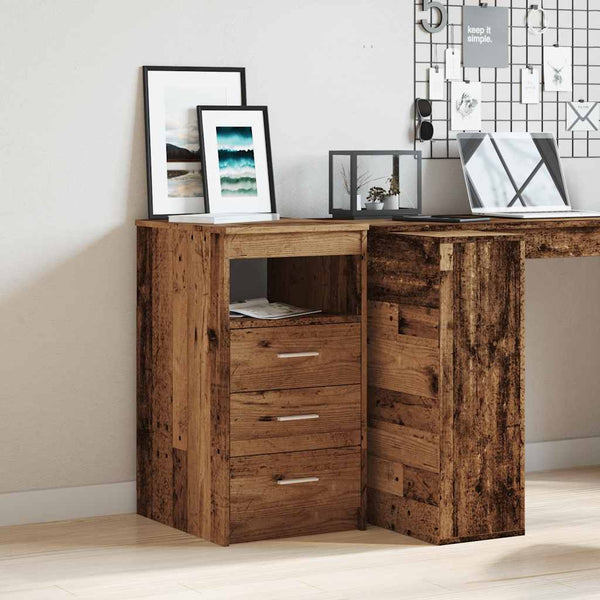 Schubladenschrank Altholz-Optik 40x76 cm