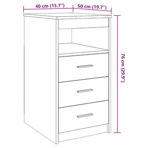 Schubladenschrank Artisan Eiche 40x50x76 cm