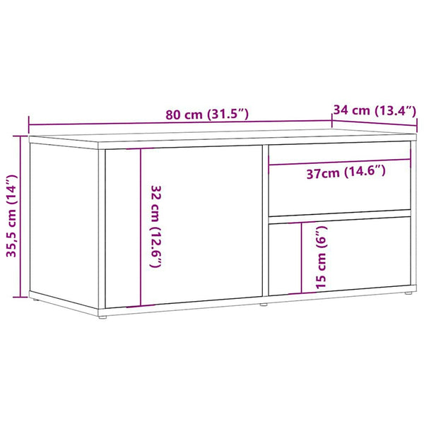 TV-Schrank Altholz-Optik, 80 cm