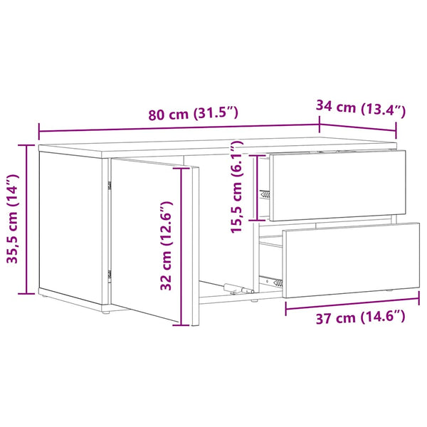 TV-Schrank Artisan Eiche 80 cm