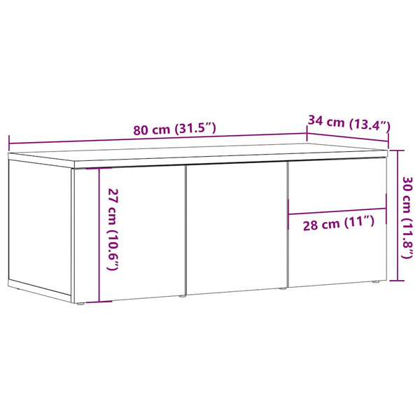 TV-Schrank Altholz-Optik, 80 cm