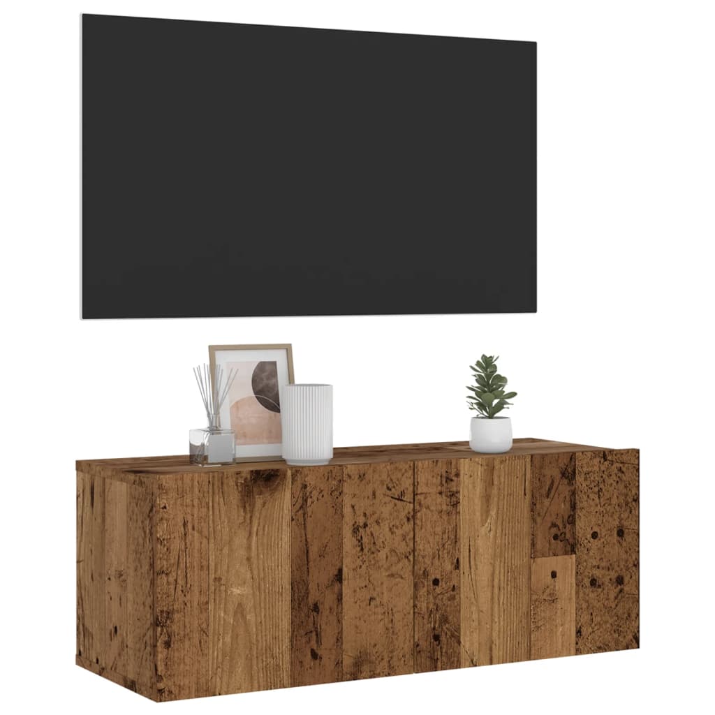 TV-Wandschrank Altholz-Optik 80 cm